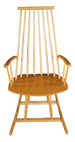 1970s Jorgen Baekmark / FDB Mobler Danish Modern Beech Rocking Chair Modernist Rocker