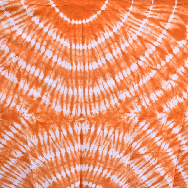 Textile Early 20th Century Yoruba Tie Dyed Orange Textile Nigeria 63x48 inch For Sale - Image 7 of 7