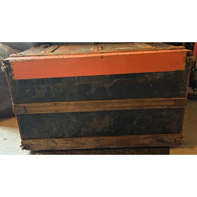 Late 19th Century Late 19th Century PCW-Victorian High End Dome Top Bridal Steamer Trunk W/Historical Extra! For Sale - Image 5 of 18