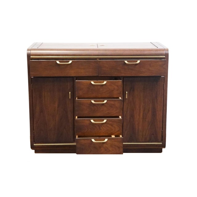 Wood Thomasville Furniture Founders Collection Asian Inspired 72" Flip-Top Server Buffet 22121 For Sale - Image 7 of 17