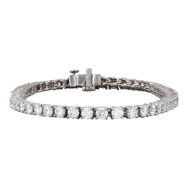 5.60ctw Vs2 Diamond Tennis Bracelet 950 Platinum 6.75" 3.1mm D Vatche For Sale