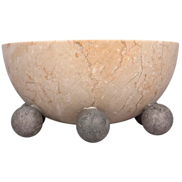 Contemporary Bala Bowl, White Marble For Sale - Image 3 of 9