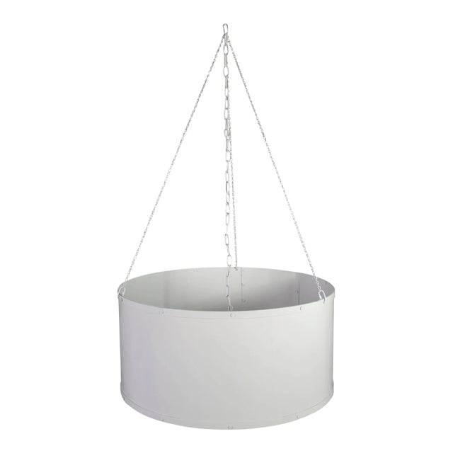 1900s Large Round French Industrial Metal Chandelier 48 Round 28 High For Sale