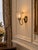 Metal Vintage Classic Style Bronze Scalloped Pressed Glass Shade Sconce For Sale - Image 7 of 7