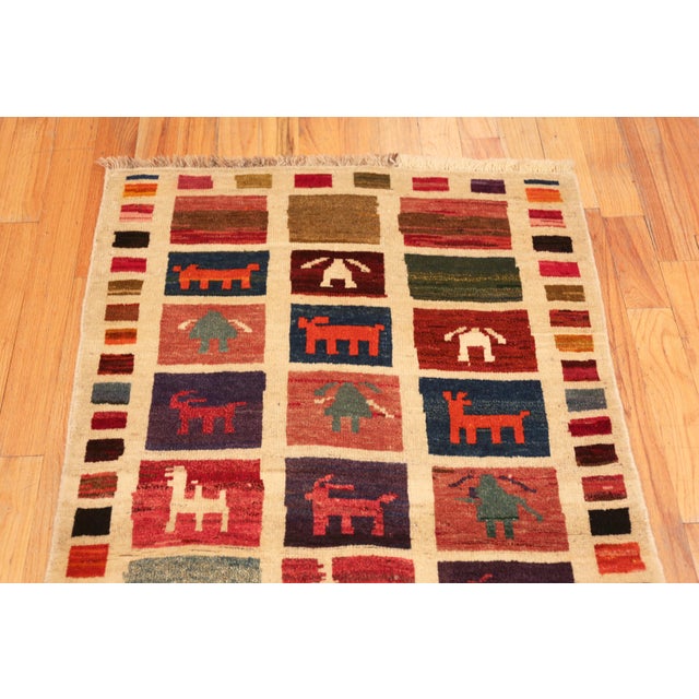 Tribal Nazmiyal Collection Vintage Persian Gabbeh Rug For Sale - Image 3 of 7