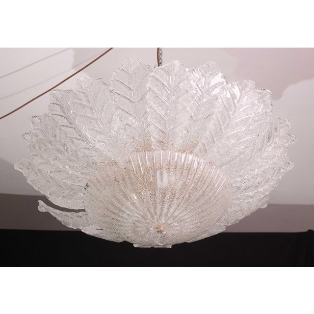 Italian Catania Large Size Murano Clear Transparent Glass Ceiling Light, 1970s For Sale - Image 3 of 12