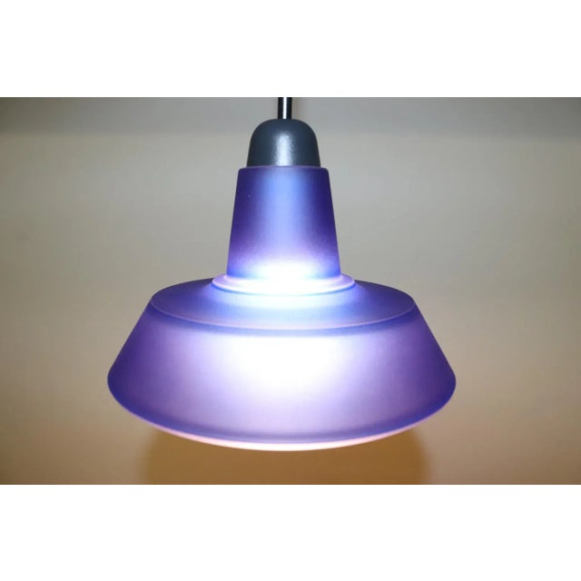 Late 20th Century 1990s Modern Murano Blue Glass Pendant Lamp For Sale - Image 5 of 8