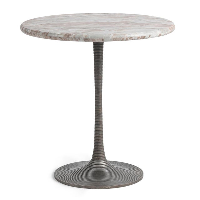 2020s Outdoor Indoor Marble & Iron Round Bistro Table For Sale - Image 5 of 5