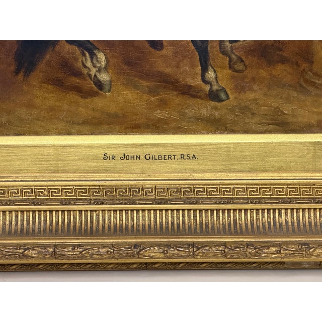 Late 19th Century 19th-Century British Victorian Renaissance Knight Equestrian Oil Painting, Circle of Sir John Gilbert Ra For Sale - Image 5 of 18