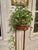 Hollywood Regency Vintage Neoclassical Burl Veneer & Brass Three-Column Plant Stand or Pedestal For Sale - Image 3 of 10