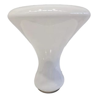 Vintage Space Age White Glass Table Lamp, 1960s For Sale