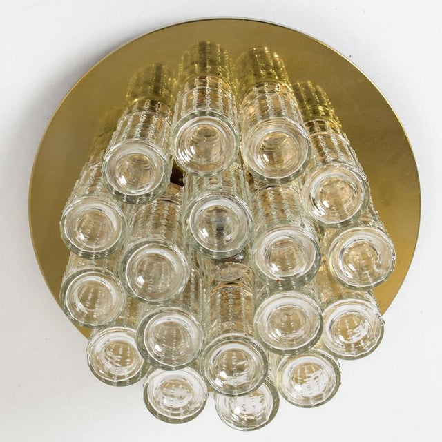 Flush Mount with Hand Blow Glass Prisms attributed to Boris Tabachoff, 1970s For Sale - Image 6 of 15