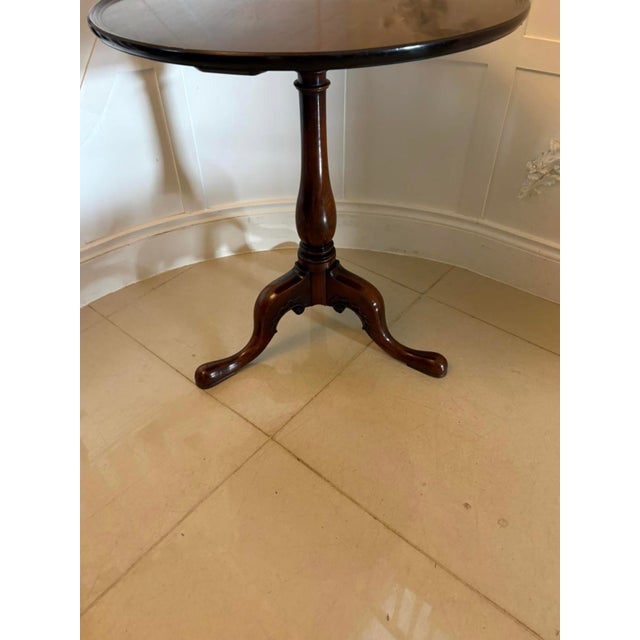 Wood Antique English Georgian Mahogany Tripod Lamp Table, 1800s For Sale - Image 7 of 9