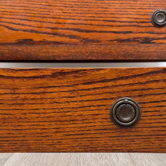 Antique Early 20th Century English Edwardian Oak Chest of Drawers For Sale - Image 11 of 12