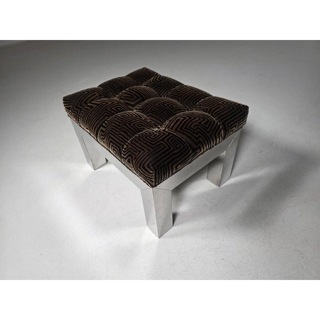 Chrome-Plated Cityscape Ottoman from Paul Evans, 1970s For Sale - Image 3 of 9