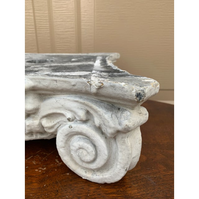Antique Stone Neoclassical Ionic Column Capital Stand, 19th Century For Sale - Image 4 of 10
