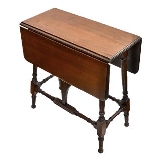 Early 20th Century Handmade Victorian Mahogany Drop-Leaf Table For Sale