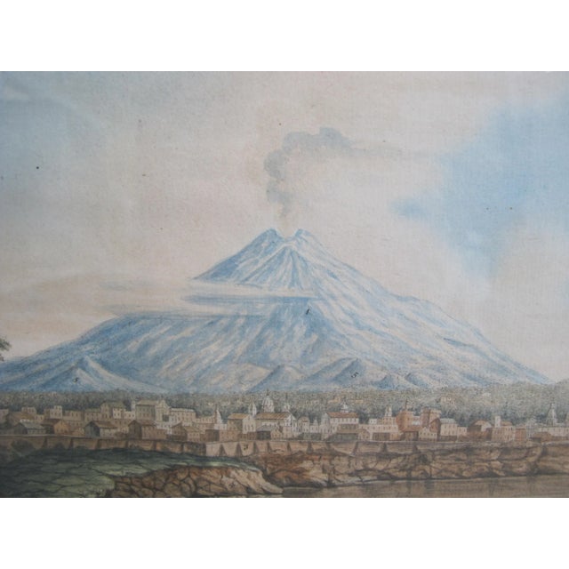 Late 18th Century Pietro Fabris Watercolor Engraving Plate XXXVI View of Mount Etna From Catania For Sale - Image 5 of 9