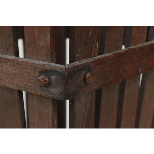 Mission Arts & Crafts Mission Style Wood Slat Wastebasket For Sale - Image 3 of 8
