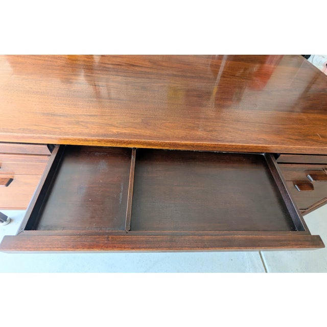 Mid 20th Century Jens Risom Walnut Executive Desk For Sale - Image 14 of 18