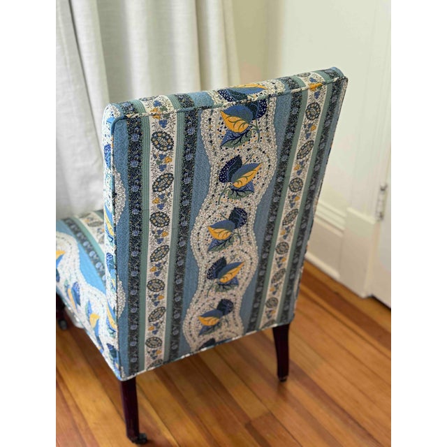 Textile Antique Napoleon Slipper Chair, Decor Barbares Fabric For Sale - Image 7 of 7