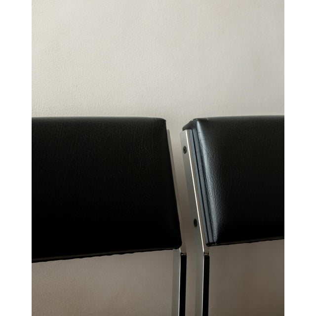 Black Bauhaus SM07 Dining Chairs in Chrome and Leather by Cees Braakman for Pastoe, 1960s, Set of 4 For Sale - Image 8 of 18
