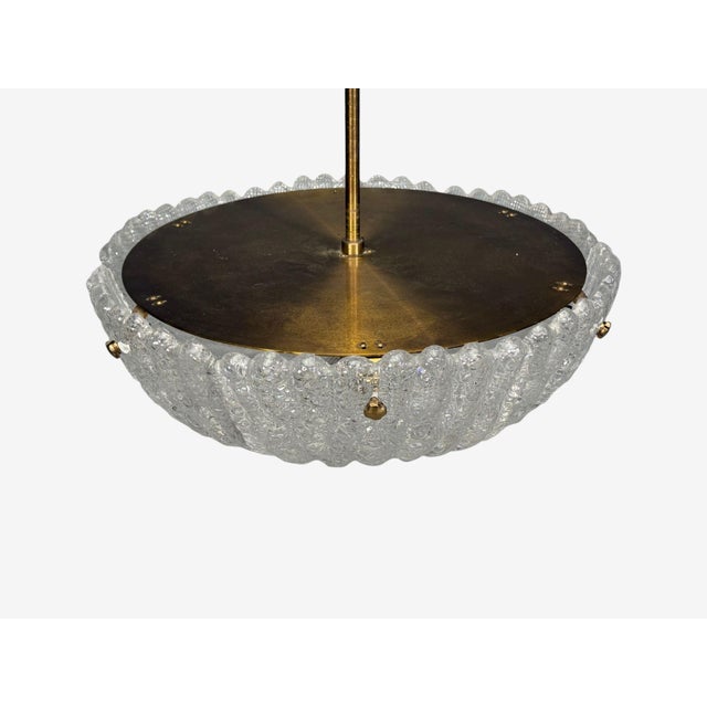 1960s Carl Fagerlund, Chandelier, Textured Glass, Brass For Sale - Image 10 of 12