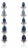 3.47 Carat Blue Sapphire Chandelier Line Earrings With Diamonds in 14k Gold- 2 Pieces For Sale