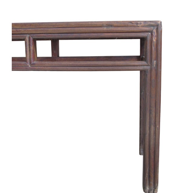 Brown Antique Chinese Elm Console Table, 9.6' Long – Qing Dynasty For Sale - Image 8 of 13
