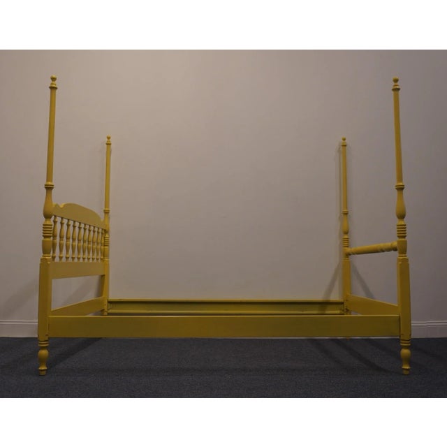 Wood Ethan Allen Heirloom Collection Full Size Four Poster Bed 14-5631 - Daffodil Yellow Finish For Sale - Image 7 of 12