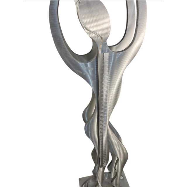 Silver Mid Century Infinity Mirror Lamp Floor Clock For Sale - Image 8 of 12