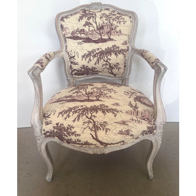 French Pair French Painted Cane Chairs For Sale - Image 3 of 12