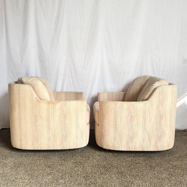 Postmodern Light Pink Sculpted Lounge Chairs by Carson’s - A Pair For Sale In Miami - Image 6 of 12