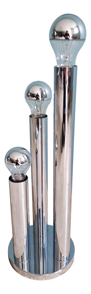 Large Space Age Lamp in Chromed Metal by Gaetano Sciolari for Boulanger, 1970