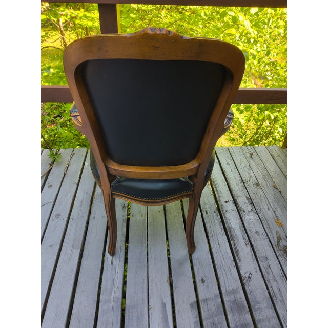 Queen Anne Antique Style Queen Anne Black Walnut Arm Chair For Sale - Image 3 of 4
