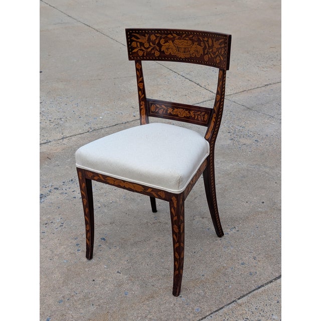 Wood 19th Century Victorian Accent Chair With Floral Marquetry Inlay For Sale - Image 7 of 11