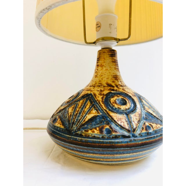 Textile Mid-Century Danish Ceramic Table Lamp by Arne Finne Nielsen for Søholm Ceramic, 1960s For Sale - Image 7 of 11