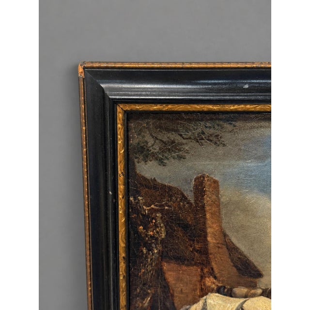 After Paulus Potter (1649), "Horses Tethered at a Cottage Door" 18th Century For Sale - Image 4 of 10