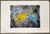 1960s Gloria Starr cosmic tiger jumping through a hoop MCM lithograph on paper. Signed and marked as an artist's proof....