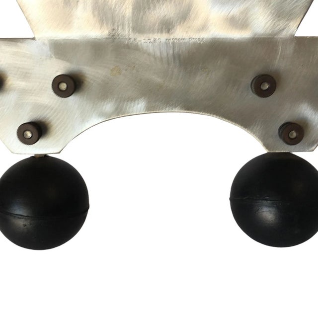 Custom Memphis Style Machined Metal Table Top Vanity Mirror For Sale In Los Angeles - Image 6 of 6