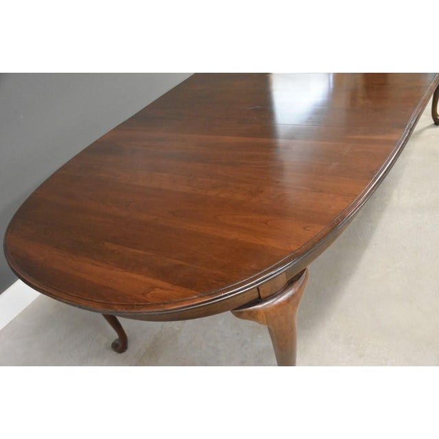 Wood Mid 20th Century Solid Cherry Dining Table by Ethan Allen For Sale - Image 7 of 13