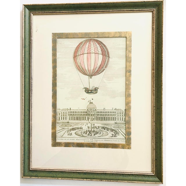 English Pair of European Framed Balloon Prints For Sale - Image 3 of 8