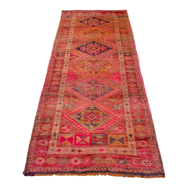 Vintage Turkish Hand-Knotted Short Runner Rug - 2′11″ × 7′9″ For Sale