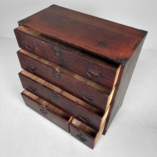 Japanese Tansu Chest, 1900-1920 For Sale - Image 4 of 14