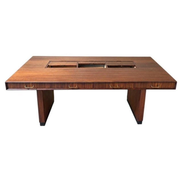 1960s Large Vintage Desk with Roller Shutters, 1960s For Sale - Image 5 of 5