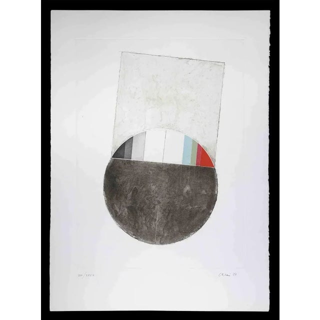 Abstract Composition is an original etching realized by Eugenio Carmi in 1987. Good conditions Numbered. Edition,...
