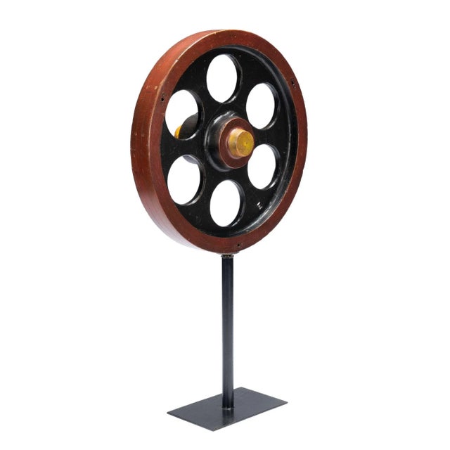 Black Wooden Wheel Casting Form on Stand, 1900-20 For Sale - Image 8 of 12