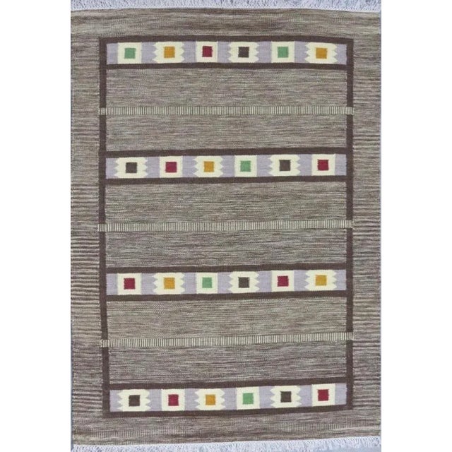 Tribal Style Handwoven Flat Kilim Rug For Sale - Image 4 of 5