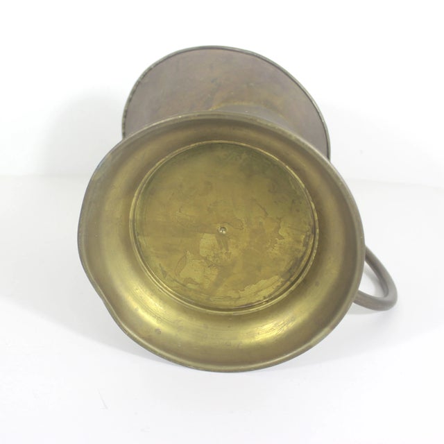 Metal Mid 20th Century Old Brass Pitcher Jug With Handle For Sale - Image 7 of 9