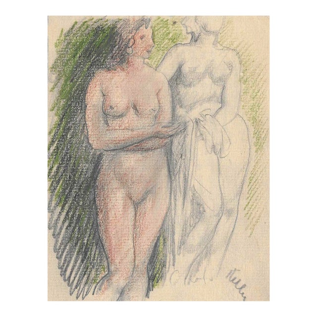 1920s Henry Keller Female Nude Drawing For Sale